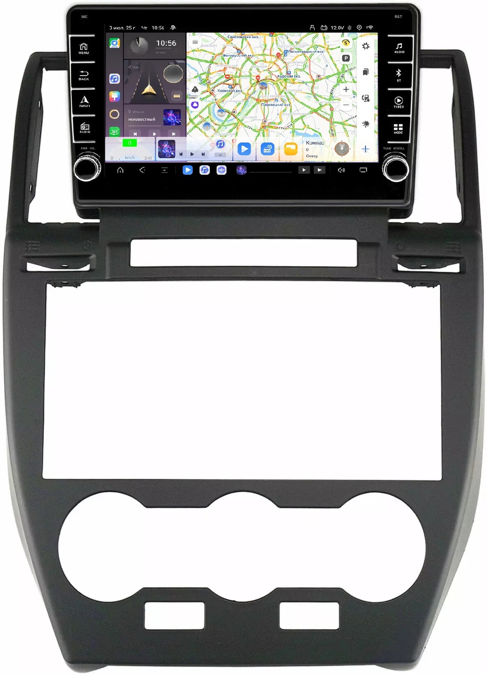 Магнитола для Land Rover Freelander 2007-2012 (взамен монохрома) - Carmedia SF-9302 (кнопки и крутилки) Android 13, TS20, 6+128Гб, CarPlay, 4G SIM-слот