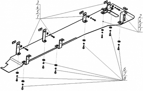 Усиленная защита Motodor трубок кондиционера. 2 мм, сталь. для Mercedes Viano 2009-2014 арт.01228