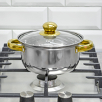 Набор посуды 12 предметов (1,9л, 2,8л, 3,6л, 4,5л, 24*6см,1,5л) нерж, NN3035