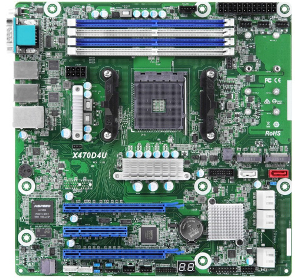 Материнская плата mATX ASRock X470D4U/VN RTL