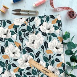 Ткань премиум атлас летний цветок