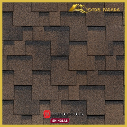 Гибкая черепица ТехноНиколь SHINGLAS Аккорд Коричневый 3 м2/уп (Однослойная)