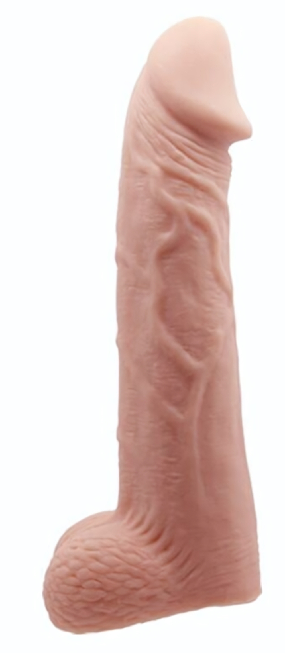 Телесная реалистичная насадка-удлинитель на пенис - 21 см. (Цвет: телесный)