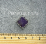 Разделители люкс (Корея) четырехлистник с натуральным камнем 0089