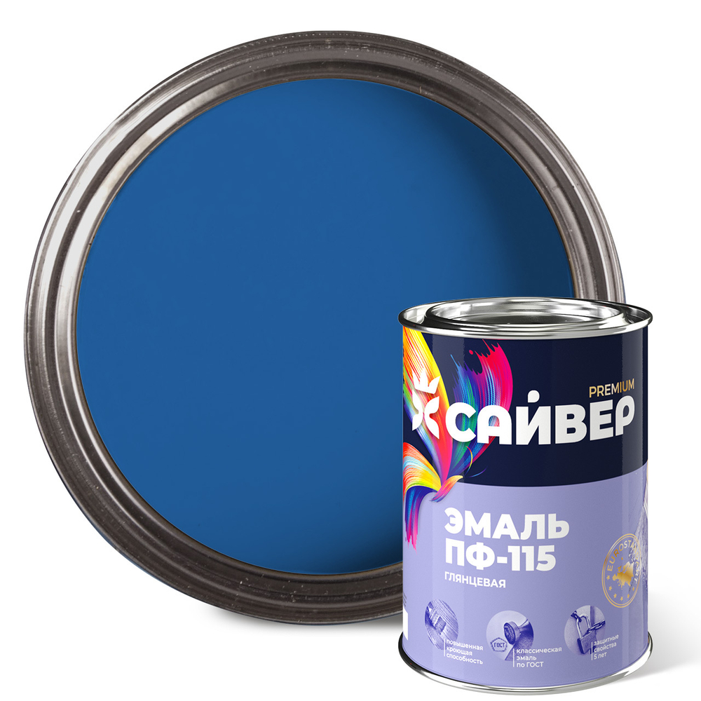 САЙВЕР  Эмаль ПФ-115 Синяя 0,8кг ГОСТ 6465-76
