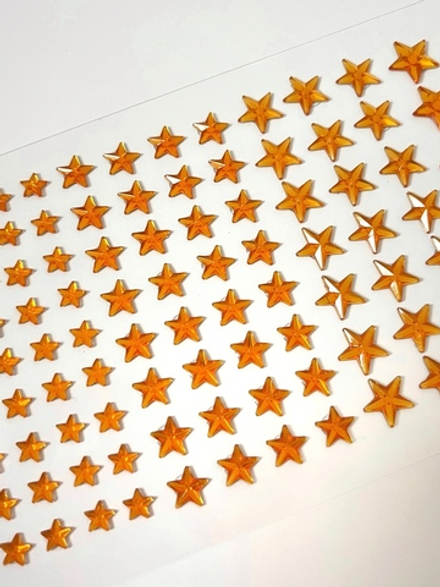 Стразы самоклеющиеся звездочки разного размера 101 шт желтые