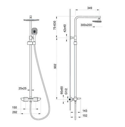 Душевая стойка Timo Helmi SX-1170/03 черный