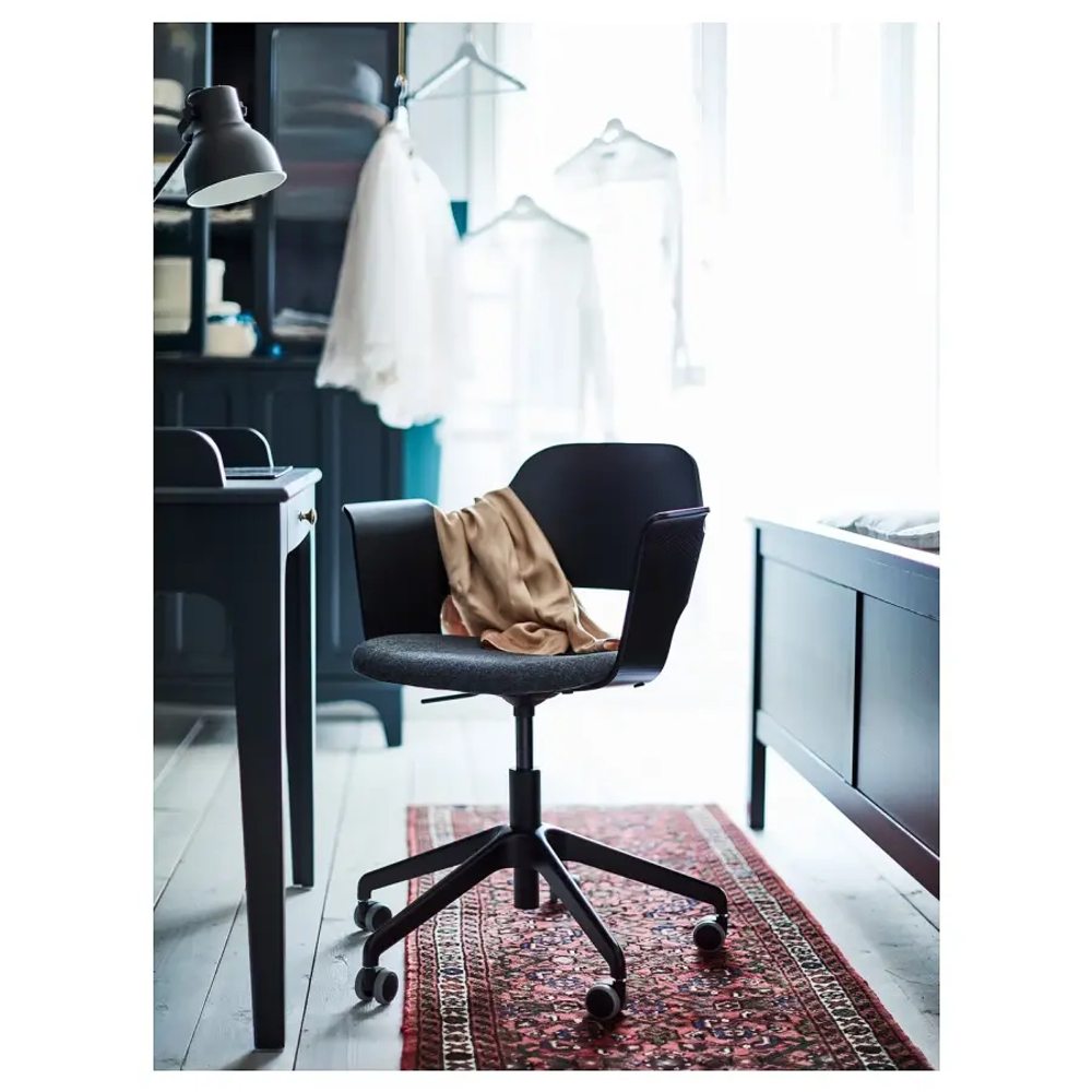 Конференц-стул на колесиках - IKEA FJÄLLBERGET/FJALLBERGET/ФЬЕЛЬБЕРГЕТ ИКЕА, 71х86х71 см, черный