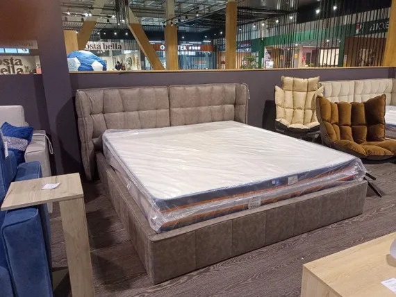 Кровать Hush с подъемным механизмом, 180х200 см, темно-бежевая