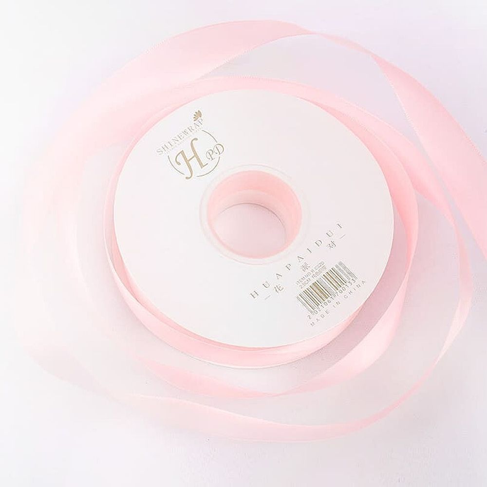 Лента атлас &quot;Премиум&quot; 2,5см*45Y СВЕТЛО-РОЗОВЫЙ