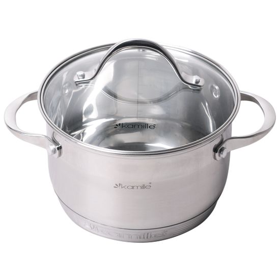 Кастрюля 2,1 л. из нержавеющей стали с крышкой Kamille KM 4717S с 7-слойным дном