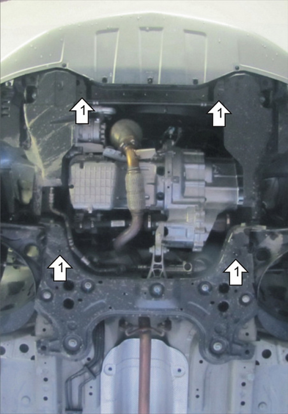 Усиленная защита Motodor картера двигателя, кпп. 2 мм, сталь. для Chevrolet Cobalt 2013-2015 арт.03036