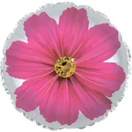 Шар фольга 45см. Гербера розовая