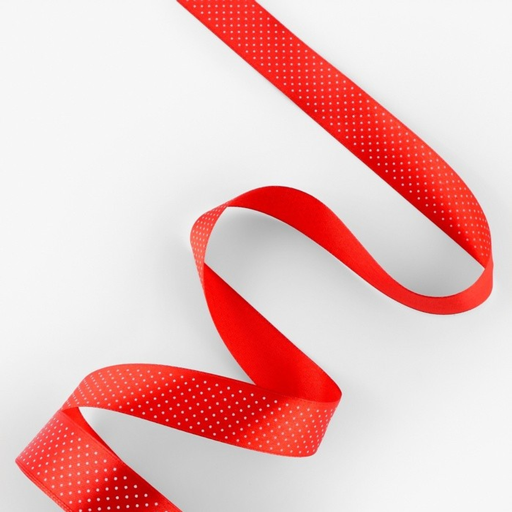 Атласная лента в горошек 25 мм