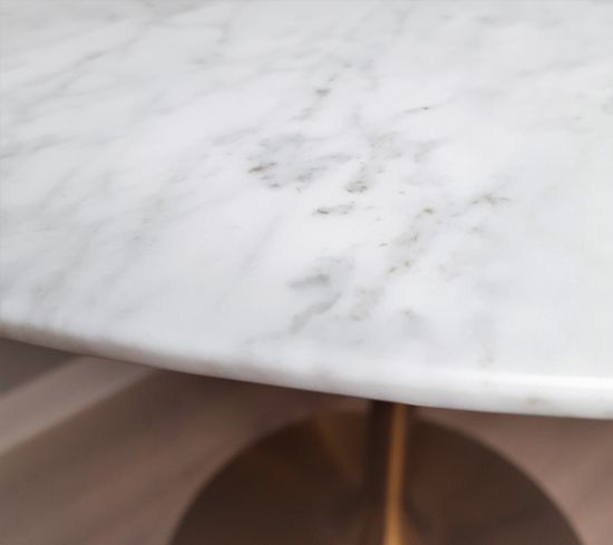 Стол обеденный белый Tulip Marble Brass