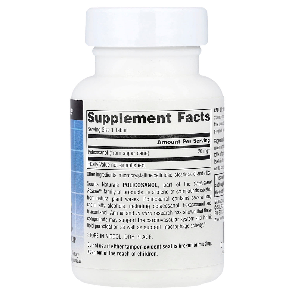 Source Naturals, Поликосанол, 20 мг, 60 таблеток
