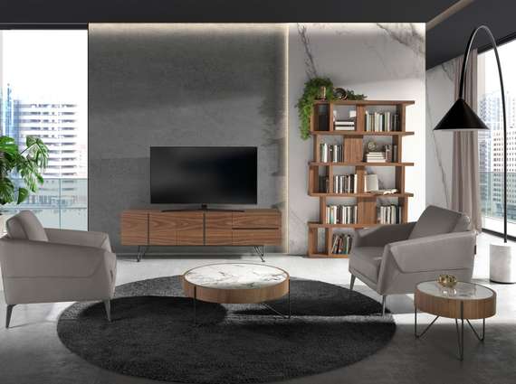 Журнальный столик Angel Cerda 2139 из ореха и керамики