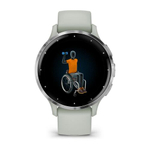 Смарт часы Garmin Venu 3S серо-зеленый с серебристым безелем