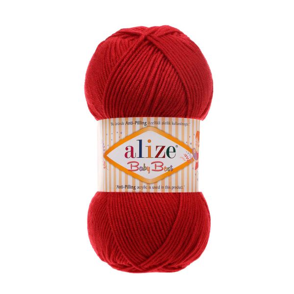 Пряжа Alize (Ализе) Baby Best / уп.5 мот. по 100 г, 240м, 106 темно-красный A