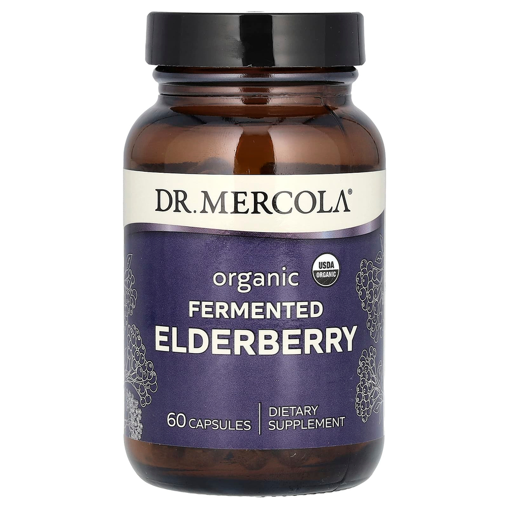 Dr. Mercola, Органические ферментированные ягоды бузины, 60 таблеток