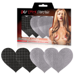 Набор из серебристых и черных с рисунком пэстисов-сердец Private Plane (Цвет: черный с серебристым)