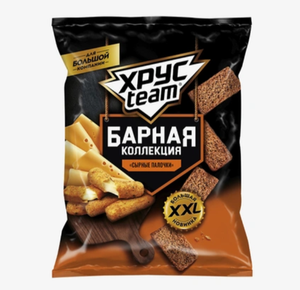 Сухарики ХрусTeam барные сырные палочки, 140 г
