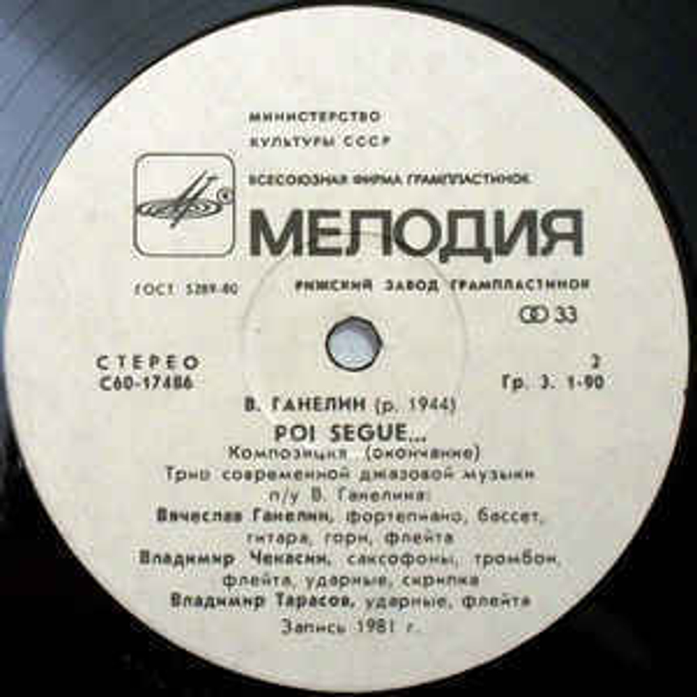 Ganelin, Chekasin, Tarasov - Poi Segue (СССР 1982г.)