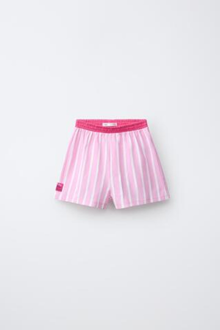 ZARA ПИЖАМА В ПОЛОСКУ С НАДПИСЬЮ, РОЗОВЫЙ