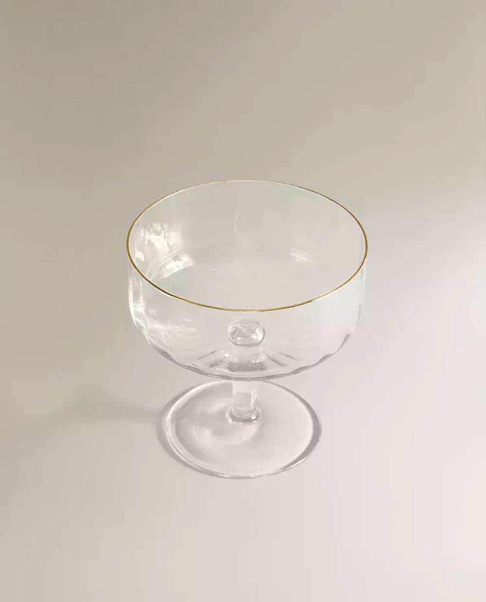 ZARA HOME БОКАЛ С РЕЛЬЕФНЫМ УЗОРОМ И ЗОЛОТИСТОЙ КРОМКОЙ, ЗОЛОТИСТЫЙ