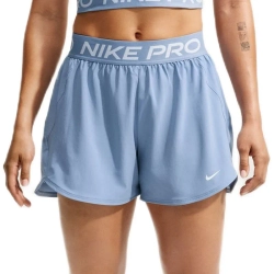 Женские теннисные шорты Nike Pro Dri-Fit Mid Rise Brief Lined 3in Woven - work blue/white
