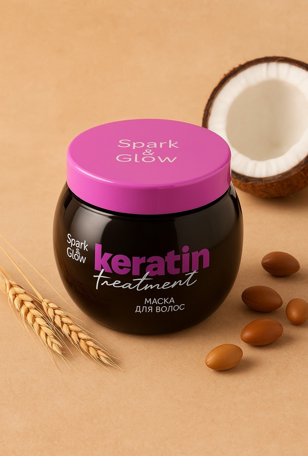 Маска для волос с эффектом кератина - Hair mask with keratin effect, 500мл