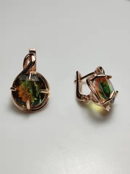 Серьги бижутерные "Турмалиновый шик"