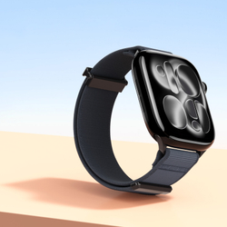 Ремешок черного цвета с магнитной фиксацией для смарт часов Apple Watch размером 42, 44, 45, 46, 49MM, серия Strap (YM Series) от Dux Ducis