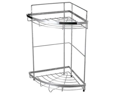 Полка угловая двухъярусная COZY-CR-2, размер: 24,5*24,5*38см (312067)