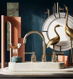 Cмеситель для раковины Gessi Venti20, с зонтичным изливом, донный клапан, цвет Brass PVD