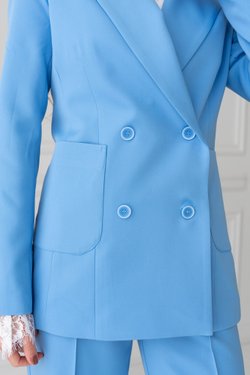 Пиджак голубой из вискозы