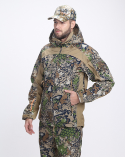Демисезонный Костюм "CHAMELEON PRO" -5 (SoftShell, Forest Green/Beige)