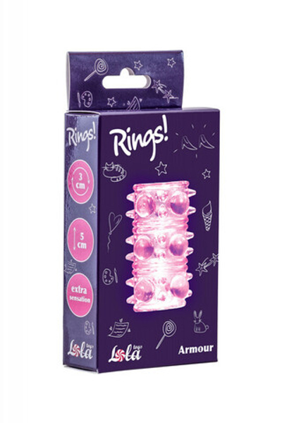 Стимулирующая насадка на пенис Armour Pink (Цвет: розовый)