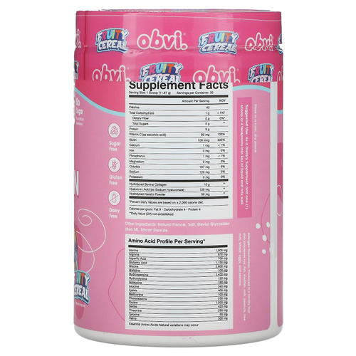Obvi, More Than Collagen, универсальная питательная добавка для красоты и здоровья в порошке, фруктовые хлопья, 356 г (12,56 унции)