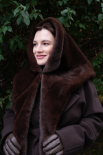 Меховая косынка под норку шоколад
