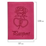 Обложка для паспорта STAFF, бархатный полиуретан, "Роза", розовая, 237619