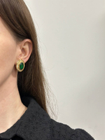 Клипсы с зелёными вставками Christian Dior