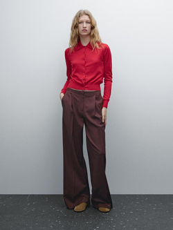 Massimo Dutti Кардиган из 100% шерсти, красный