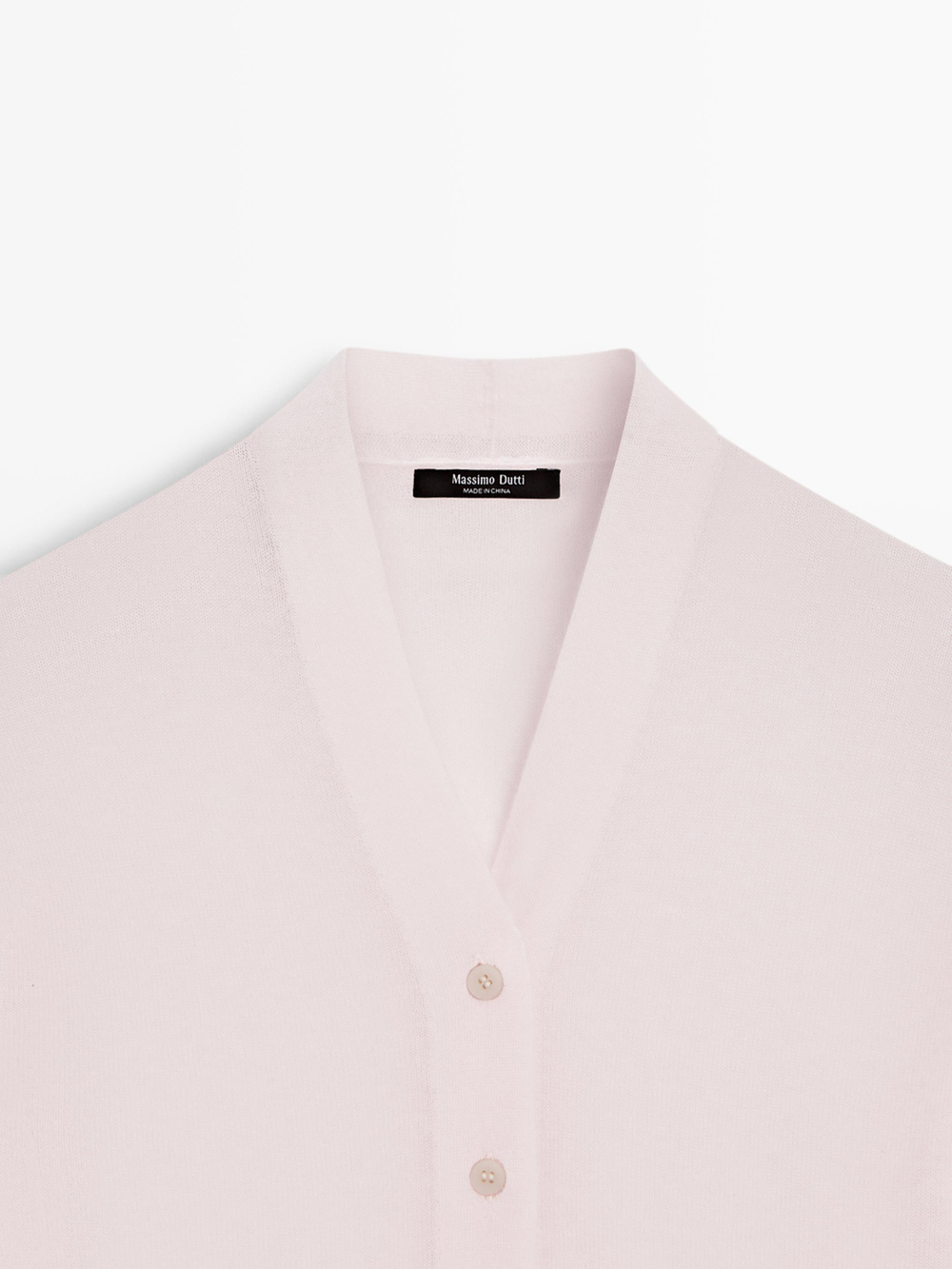 Massimo Dutti Трикотажный кардиган из смесовой шерсти, пастельно-розовый