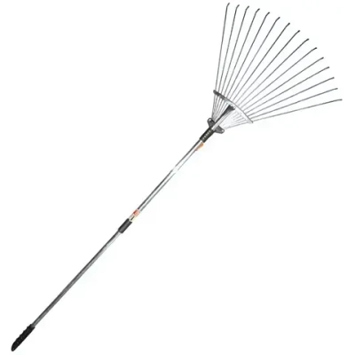 Грабли садовые 11 зубьев в сборе с телескопической ручкой