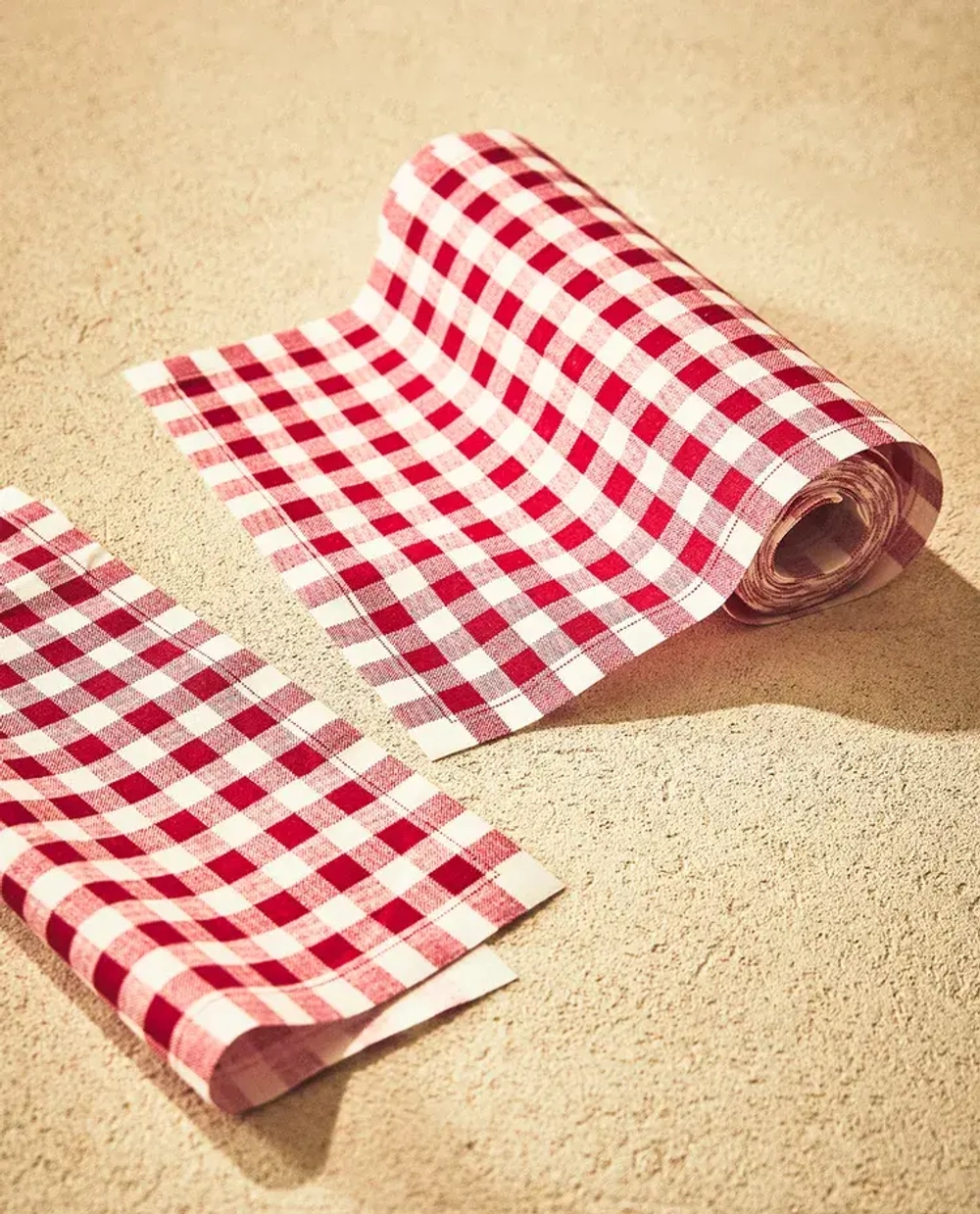 ZARA HOME НАБОР САЛФЕТОК ИЗ ХЛОПКА В КЛЕТКУ ВИШИ (20 ШТ.), КРАСНЫЙ