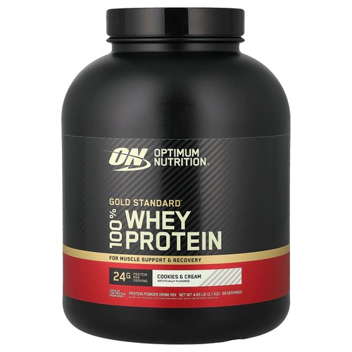 Optimum Nutrition, Gold Standard®, 100% сывороточный протеин, со вкусом печенья и сливок, 2,1 кг (4,65 фунта)