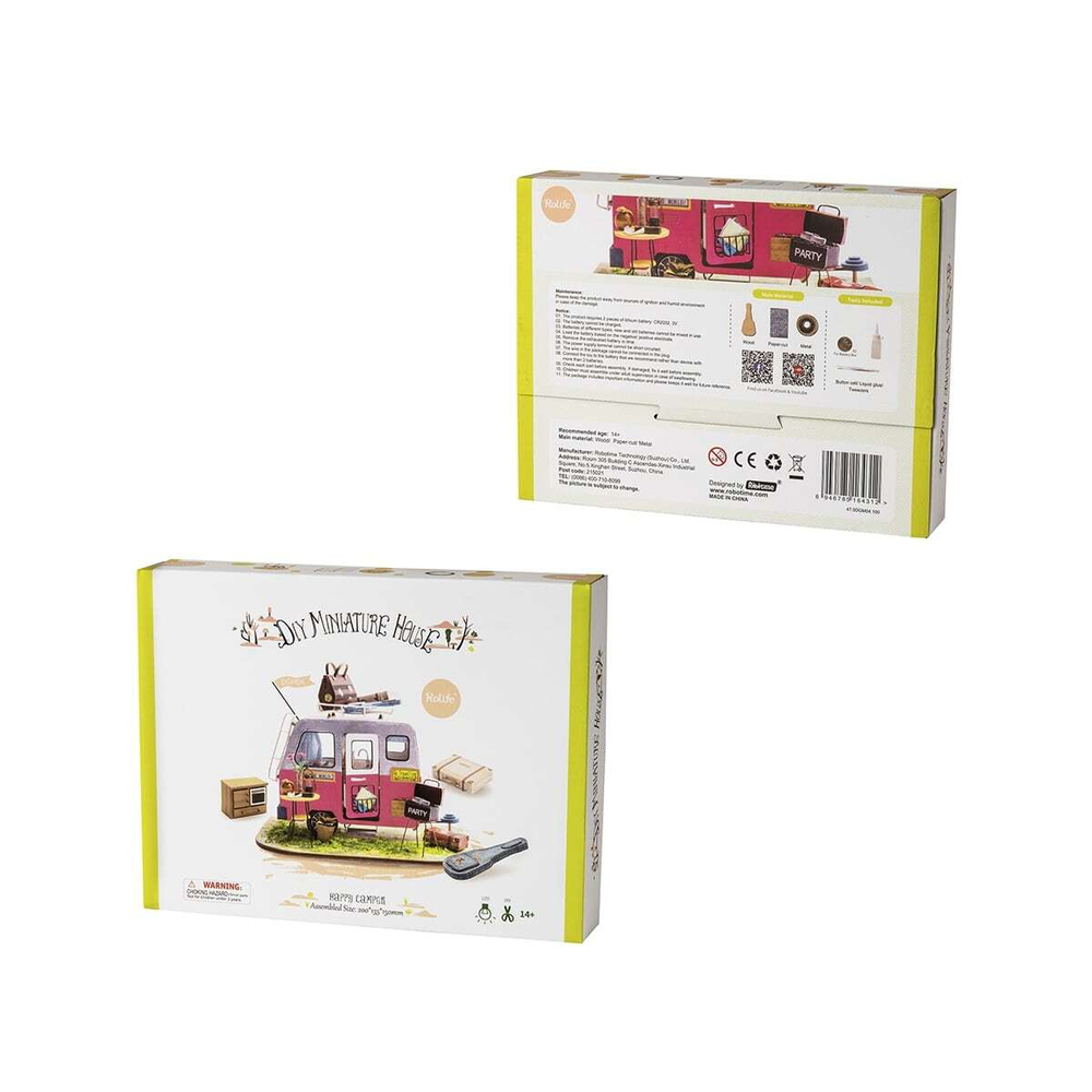 Домик на колесах Happy Camper от Rolife - Интерьерные конструкторы Rolif румбокс, сборная модель из дерева, для сборки своими руками