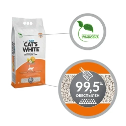 Cat's white orange наполнитель комкующийся для кошачьего туалета с ароматом апельсина - 5 л