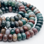 "Индийский агат" бусины (халцедон), размер около 5*8 мм, цена за 17-18 шт (1/4 нити)